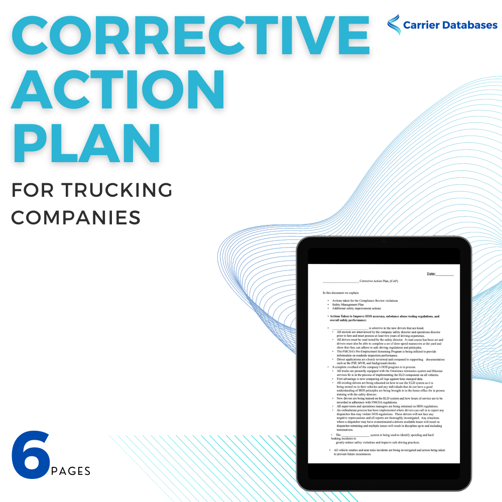 Corrective Action Plan for Trucking Companies CAP – Downloadable