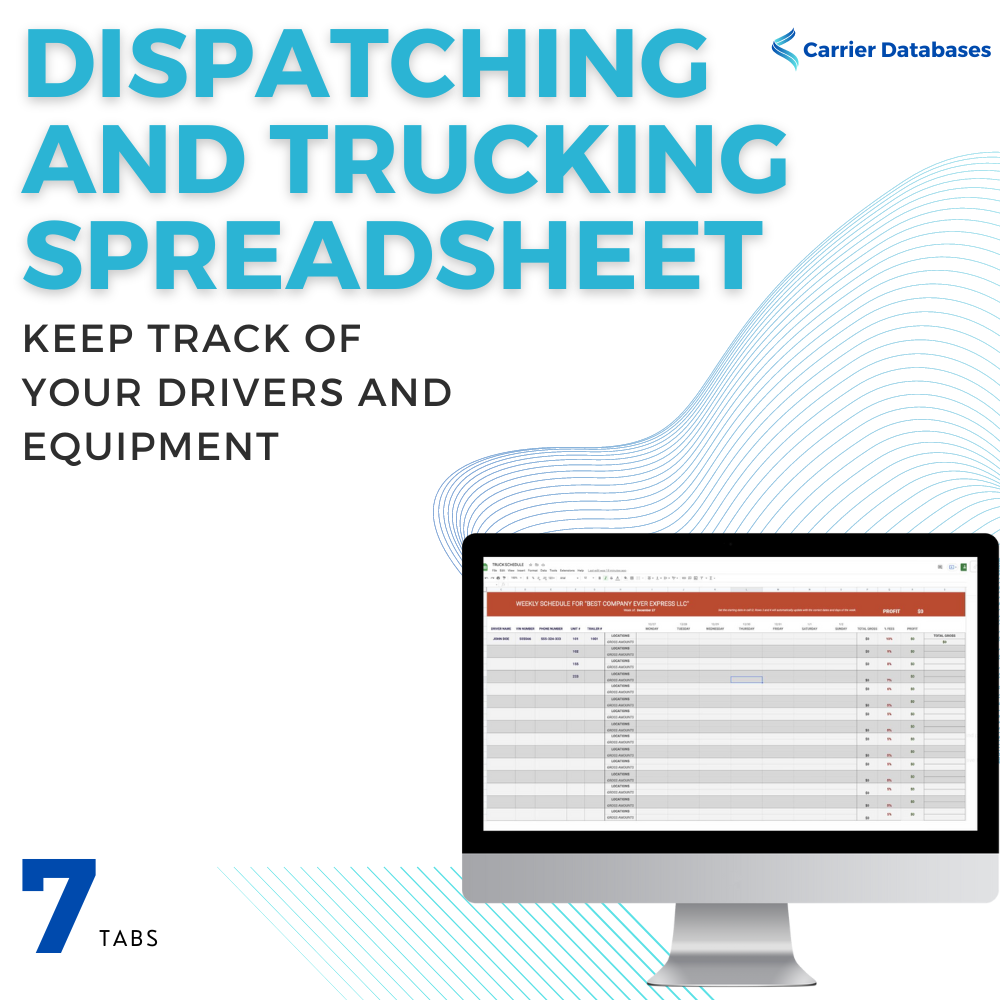 All in one Dispatching/Trucking Spreadsheet - Carrier Databases Leads