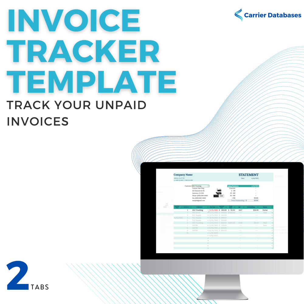 Invoice Tracker Template - For Dispatchers - Carrier Databases Leads