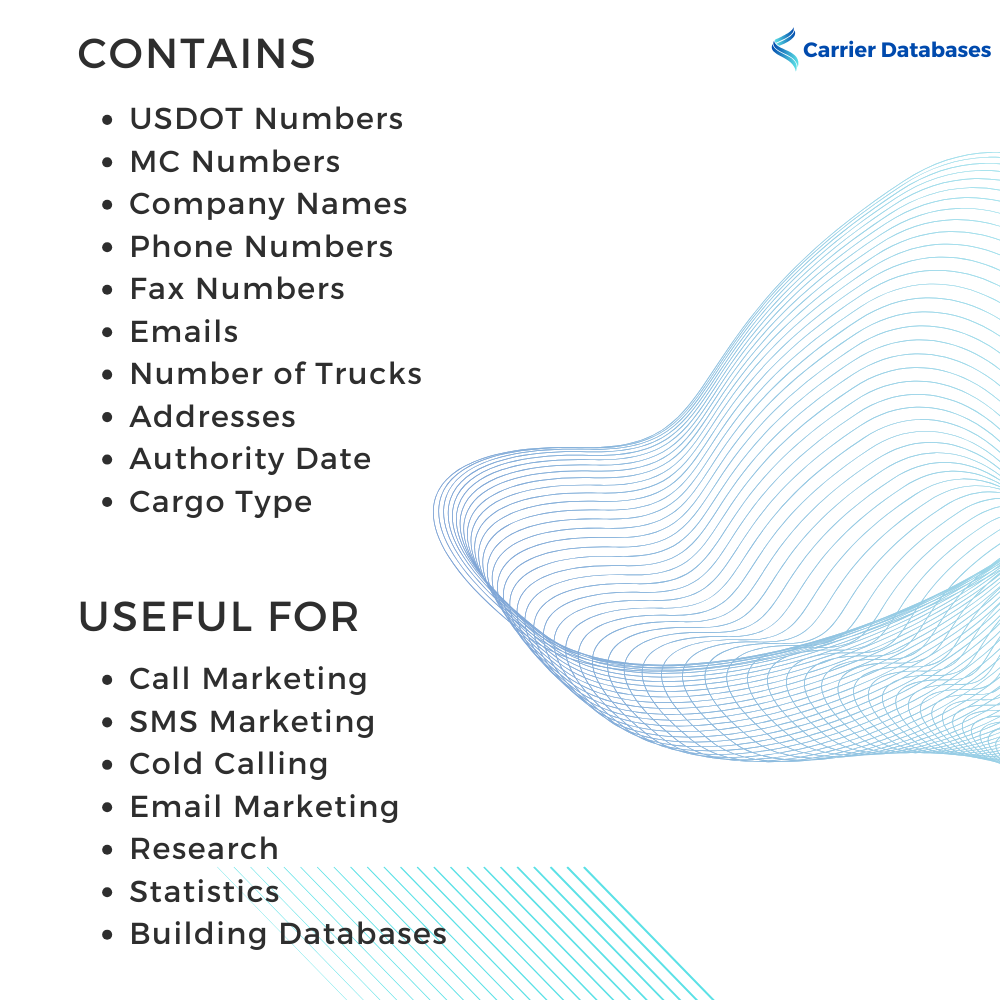 2000 Unique Active Trucking Carrier Leads - Hand-curated for quality - 001 - Carrier Databases Leads