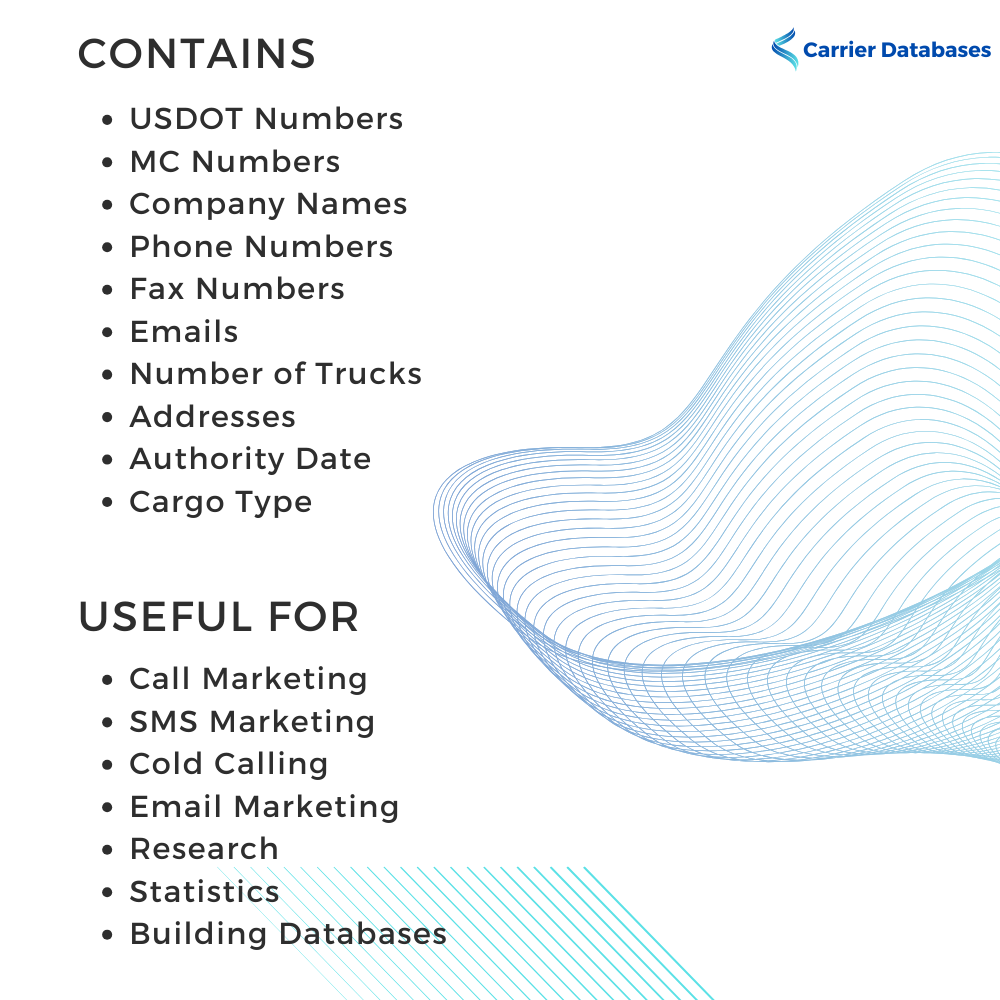 2000 Unique Active Trucking Carrier Leads - Hand-curated for quality - 002 - Carrier Databases Leads
