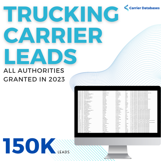 New Trucking Authorities LEADS - 150,000 records - 01/01/2023 until 01/25/2024 - Carrier Databases Leads