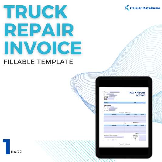 Truck Repair Invoice PDF document - Carrier Databases Leads