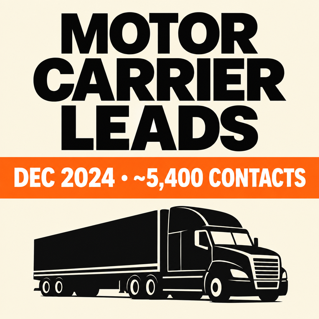 Editorial cover for December 2024 motor carrier leads, approximately 5,400 contacts