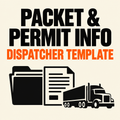 Editorial cover for packet and permit info template for dispatchers