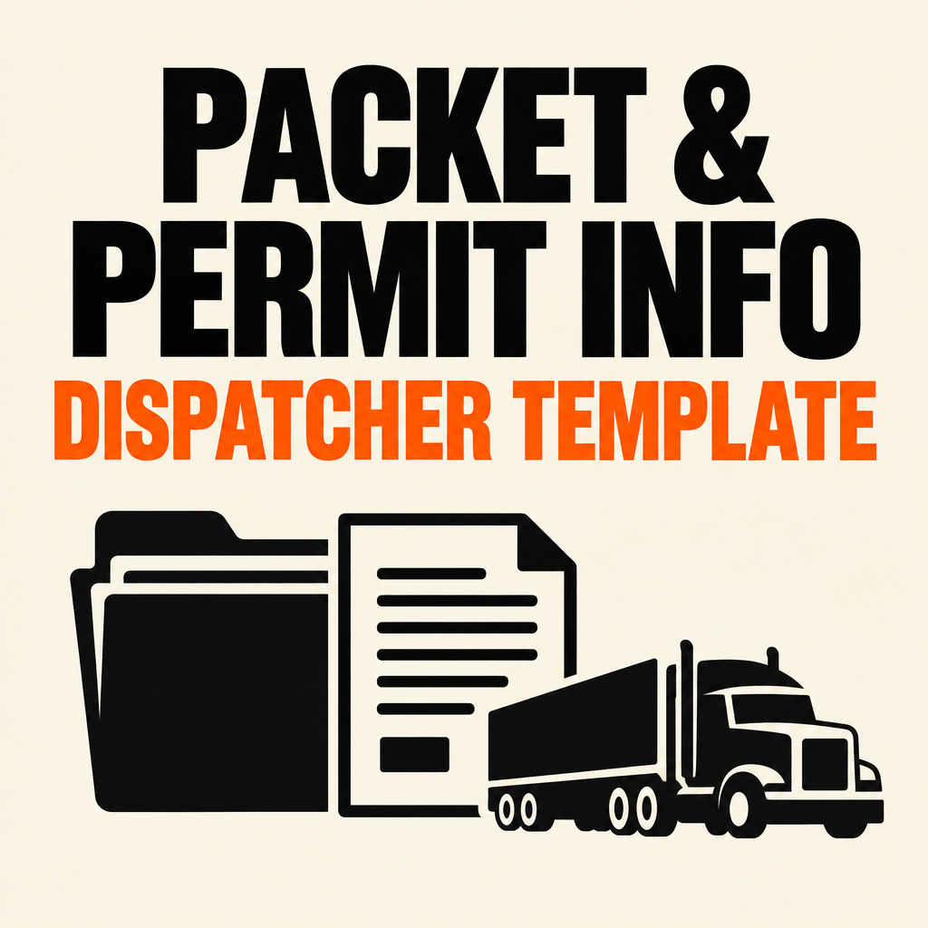Editorial cover for packet and permit info template for dispatchers
