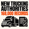 Editorial cover for New Trucking Authorities, 168,000 records