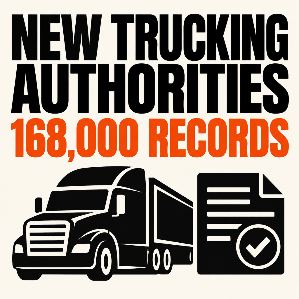 Editorial cover for New Trucking Authorities, 168,000 records