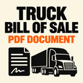 Editorial cover for truck bill of sale PDF document