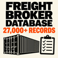 Editorial cover for freight broker database with 27,000+ records