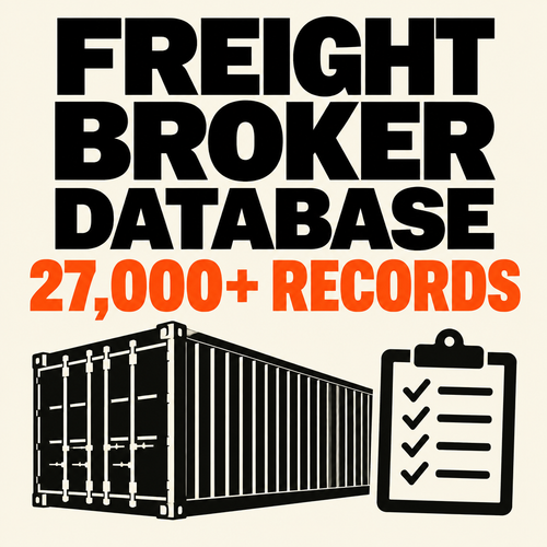 Editorial cover for freight broker database with 27,000+ records