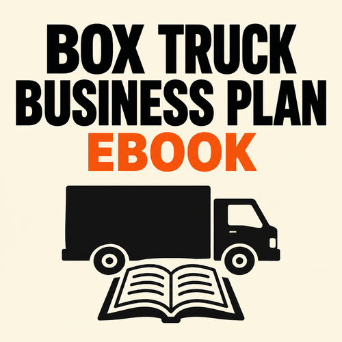 Editorial cover for box truck startup business plan eBook