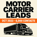Editorial cover for October 2023 motor carrier leads, approximately 6,000 contacts