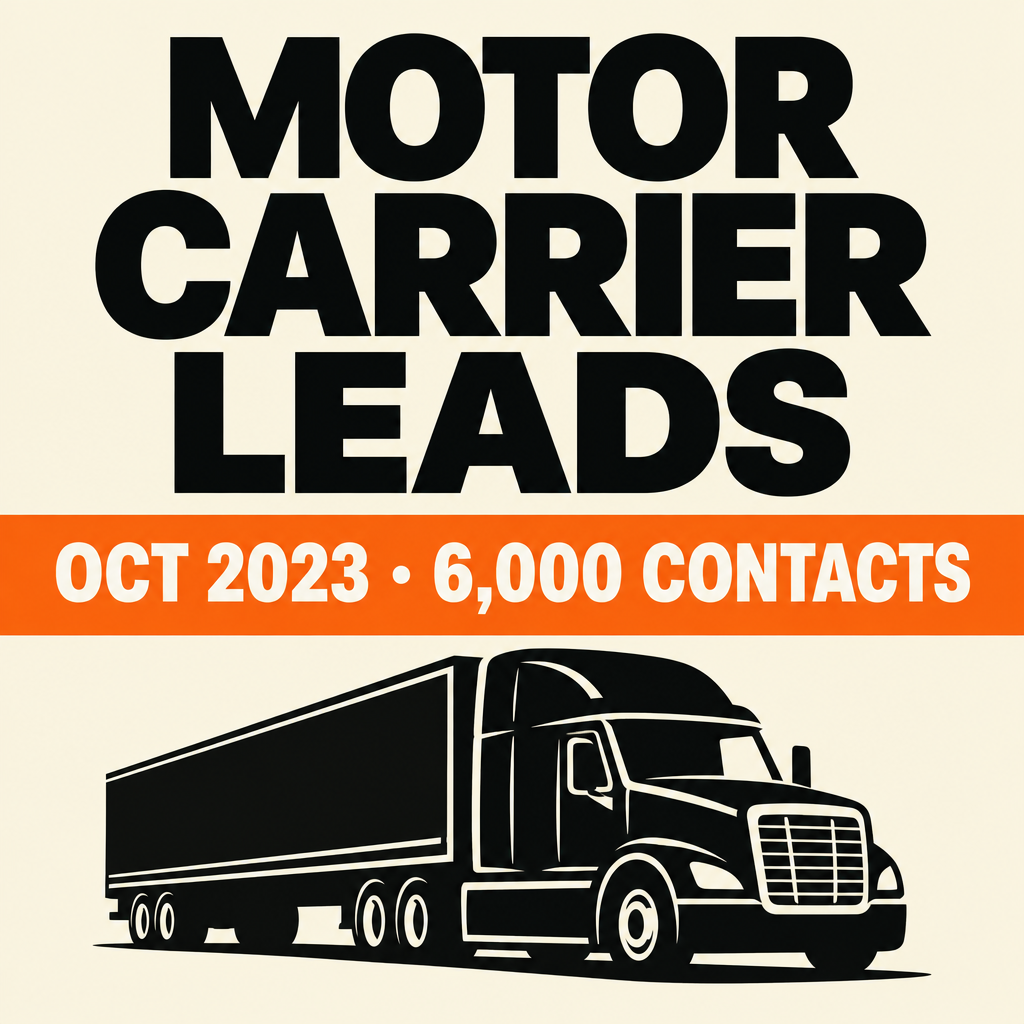 Editorial cover for October 2023 motor carrier leads, approximately 6,000 contacts