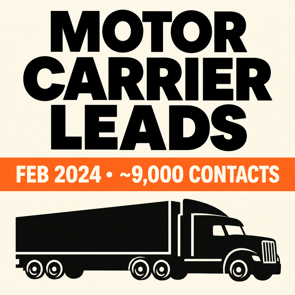 Editorial cover for February 2024 motor carrier leads, approximately 9,000 contacts