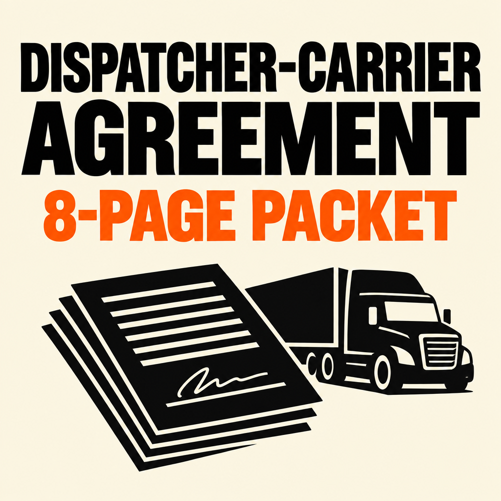 Editorial cover for eight-page dispatcher–carrier agreement packet