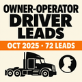 Editorial cover for October 2025 owner-operator driver leads, 72 leads
