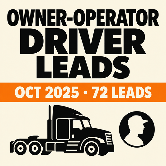 Editorial cover for October 2025 owner-operator driver leads, 72 leads