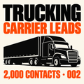 Editorial cover for 2,000 trucking carrier contacts, list 002