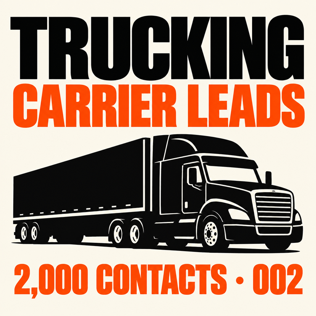 Editorial cover for 2,000 trucking carrier contacts, list 002