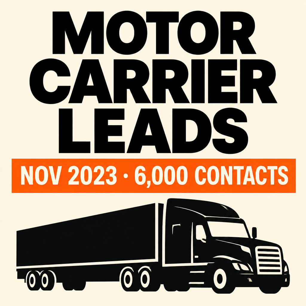 Editorial cover for November 2023 motor carrier leads, 6,000 contacts