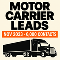 Editorial cover for November 2023 motor carrier leads, 6,000 contacts