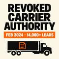 Editorial cover for February 2024 revoked carrier authority list, 14,000-plus leads
