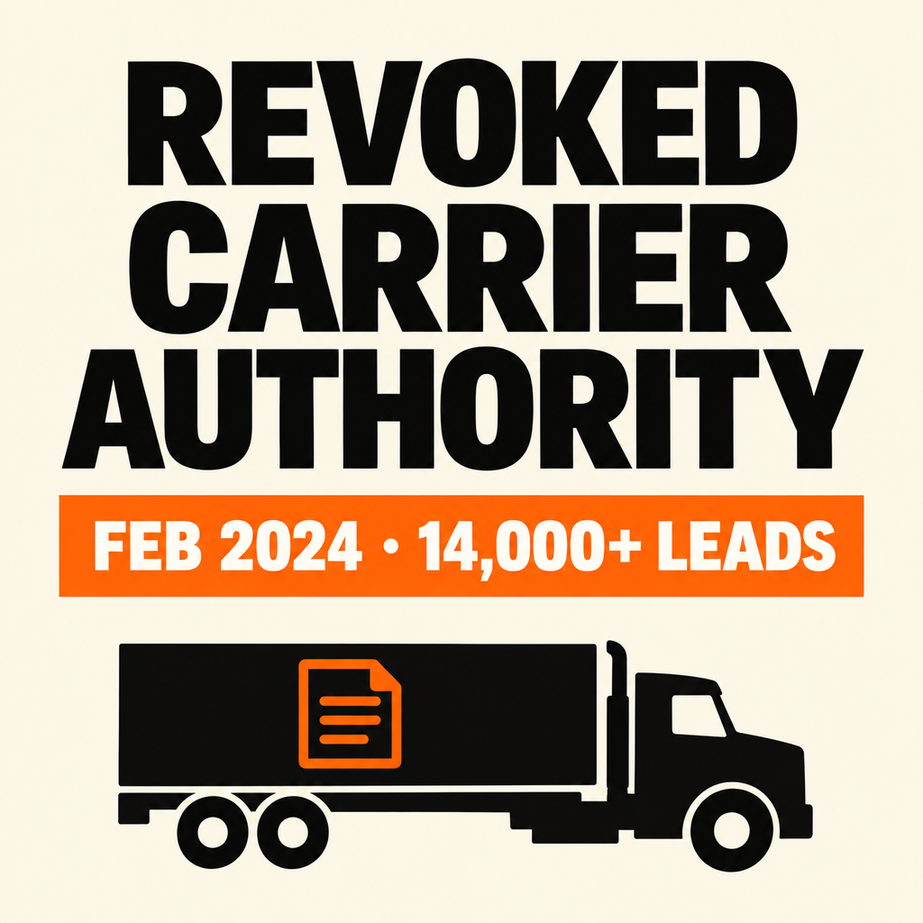 Editorial cover for February 2024 revoked carrier authority list, 14,000-plus leads