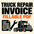 Editorial cover for fillable truck repair invoice PDF