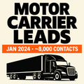 Editorial cover for January 2024 motor carrier leads, approximately 8,000 contacts