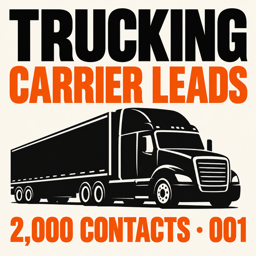Editorial cover for 2,000 trucking carrier contacts, list 001
