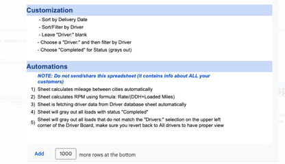 Driver Board Template for Dispatchers - Carrier Databases Leads