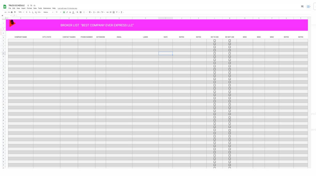 All in one Dispatching/Trucking Spreadsheet - Carrier Databases Leads